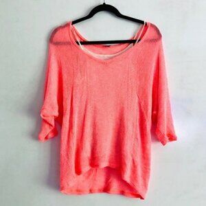 Splendid Knit Top 14 Kids Unisex Striped Neon Layered Dolman Sleeve